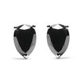 Haus of Brilliance 14K White Gold 1/2 Cttw Treated Black Pear Shaped Solitaire Diamond 3 Prong Stud Earrings (Black Color, VS2-SI1 Clarity) - White