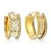 Vir Jewels 1/4 Cttw Diamond Hoop Earrings Yellow Gold Plated Over .925 Silver 1" Design - Yellow