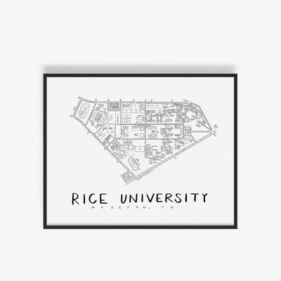 Art By Aleisha Rice University Campus Map Print - ...