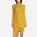 ONE33 SOCIAL The Diana | Gold Sequin Faux Wrap Cocktail Dress - Yellow - 10