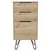 FM Furniture London Dresser, Three Drawers, Superior Top, Hairpin Legs - Brown