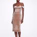 Marchesa Notte Velvet Cocktail Dress - Mink - Pink - 16