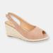 Cipriata Womens/Ladies Regina Buckle Wedge Heel Sandals (Nude) - Brown - 10