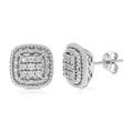 Vir Jewels 1/12 cttw Stud Earrings For Women, Round Lab Grown Diamond Stud Earrings In .925 Sterling Silver, Prong Setting: Diamonds: 30: 1/2" H x 1/2" W - Grey
