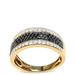 Haus of Brilliance 14K Yellow Gold Plated .925 Sterling Silver 1 1/4 Cttw White and Black Treated Diamond Multi Row Band - Yellow - 9