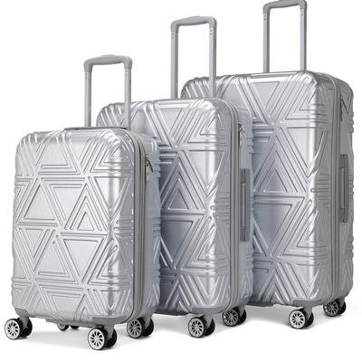 Badgley Mischka Luggage Contour 3 Piece Expandable Luggage Set - Grey - STANDARD