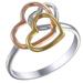 Vir Jewels Trio Color Pink And Rose Gold Plated Sterling Silver Fashion Heart Ring 3 Hearts - Grey - 9