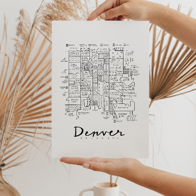 Art By Aleisha Denver Neighborhood Map Print - 8"X10"