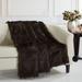 Chic Home Design Penina Shaggy Throw Blanket New Faux Fur Collection Cozy Super Soft Ultra Plush Micromink Backing Decorative Design - Brown