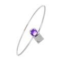 Vir Jewels 1 Cttw Purple Amethyst And Diamond Bangle Bracelet Brass Plating 7 mm Cushion - Grey