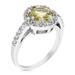 Vir Jewels 0.70 Cttw Lemon Quartz Ring .925 Sterling Silver With Rhodium Round Shape 7 mm - 11 mm W - Grey - 7