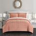 Chic Home Design Ryland 3 Piece Comforter Set Ribbed Textured Microplush Sherpa Bedding - Pink - QUEEN