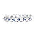 Haus of Brilliance 18K White Gold 6 Cttw Diamond and 5x3mm Oval Blue Sapphire Openwork Circle Link Bracelet (F-G Color, SI1-SI2 Clarity) - Size 7" - White - 7