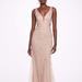 Marchesa Notte Sleeveless V-neck Glitter Gown - Pink