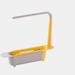 Vigor Telescopic Sink Storage Rack, Adjustable Length, Drain Basket Plastic And Sponge Holder With Dishcloth Hanger Expandable Storage Drain Basket - Yellow