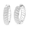 Vir Jewels 1/3 Cttw Diamond Hoop Earrings For Women, Round Lab Grown Diamond Earrings In .925 Sterling Silver - 2/3" H x 1/5" W - Grey