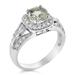 Vir Jewels 0.80 Cttw Green Amethyst Ring .925 Sterling Silver With Rhodium Halo Round 7 mm - Grey - 7