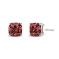 Haus of Brilliance 14K White Gold 1 1/2 Cttw Lab Grown Pink Cushion 4-Prong Set Classic Diamond Solitaire Stud Earrings (Pink Color, VS1-VS2 Clarity) - Pink