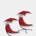 Sunnydaze Decor Sunnydaze Floating Chaise Lounge Hammock Chair with Umbrella and Cushion - Red - 2 PACK