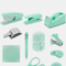 Vigor Desk Accessory Kit Cute Office Supplies Set Desktop Stapler Set - Green
