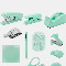 Vigor Desk Accessory Kit Cute Office Supplies Set Desktop Stapler Set - Green