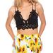 Anna-Kaci Floral Lace Bralette Crop Top - Black - M