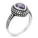 Vir Jewels 8x6 MM Purple Cubic Zirconia Pear Ring .925 Sterling Silver With Rhodium Plating - Grey - 6