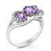 Vir Jewels 0.90 Cttw Purple Amethyst Ring .925 Sterling Silver With Rhodium Oval 6 x 4 mm - Grey