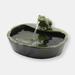 Sunnydaze Decor Sunnydaze Frog Glazed Ceramic Outdoor Solar Water Fountain - 7 in - Green