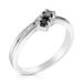 Vir Jewels 1/2 cttw 3 stone Princess Cut Black Diamond Ring .925 Sterling Silver Rhodium - Grey - 8