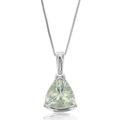 Vir Jewels 1.40 Cttw Pendant Necklace, Green Amethyst Trillion Shape Pendant Necklace For Women In18" Chain, Channel Setting - Grey