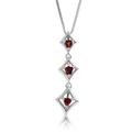 Vir Jewels 2/5 Cttw Pendant Necklace, Garnet Pendant Necklace For Women In .925 Sterling Silver With Rhodium, 18" Chain, Prong Setting - L 1.57" x W 0.15" - Grey