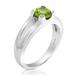 Vir Jewels 0.65 Cttw Peridot Ring .925 Sterling Silver With Rhodium Solitaire Round 6 mm - Grey - 9