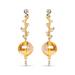 Haus of Brilliance 18K Yellow Gold 2/3 Cttw Round Bezel Diamond And 25mm Ball Shaped Yellow Citrine Gemstone Dangle Stud Earring - Brown and G-H Color, SI1-SI2 Clarity - Yellow