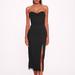 Marchesa Notte Draped Bodice Crepe Dress - Black - Black