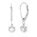 Vir Jewels 1/6 Cttw Dangle Earrings For Women, Round Lab Grown Diamond Dangle Earrings In .925 Sterling Silver, Prong Setting, 3/4" - Grey