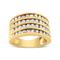 Haus of Brilliance 10K Yellow Gold Plated .925 Sterling Silver 1 1/2 Cttw Diamond 4 Row Channel Band Ring - Champagne Color, I2-I3 Clarity - Ring Size 8 - Yellow - 8