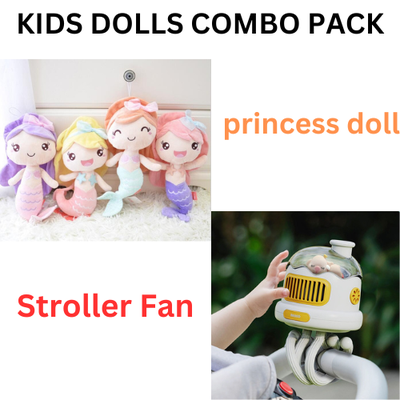 Vigor Stroller Fan & Princess Doll Best Gift Baby Combo Pack