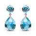 Haus of Brilliance 18K White Gold 1/5 Cttw Diamond with Round London Blue Topaz 20 x 15mm Pear Cut Sky Blue Topaz Gemstone Dangle Earring (G-H Color, SI1-SI2 Clarity) - White