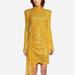 ONE33 SOCIAL The Diana | Gold Sequin Faux Wrap Cocktail Dress - Yellow - 12