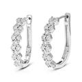 Vir Jewels 1/4 Cttw Diamond Hoop Earrings For Women, Round Lab Grown Diamond Earrings In .925 Sterling Silver, Channel Setting - 20 mm H x 4 mm W - Grey
