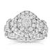 Vir Jewels 2 Cttw Diamond Wedding Engagement Ring Set 14K White Gold Cluster Bridal Design - White - 7