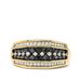 Haus of Brilliance Men's 10K Yellow Gold 1 1/2 Cttw White and Black Treated Diamond Cluster Ring - Gold - 9
