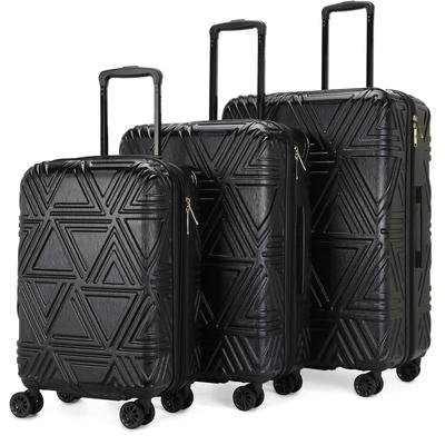 Badgley Mischka Luggage Contour 3 Piece Expandable Luggage Set - Black - STANDARD