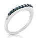 Vir Jewels 1/4 Cttw Blue Diamond Ring Wedding Band .925 Sterling Silver Prong Set Round - Grey - 7