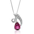 Vir Jewels 0.90 cttw Pendant Necklace, Garnet Pear Shape Pendant Necklace For Women In 18" Chain, Prong Setting - 0.40" L x 0.30" W - Grey