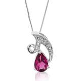 Vir Jewels 0.90 cttw Pendant Necklace, Garnet Pear Shape Pendant Necklace For Women In 18" Chain, Prong Setting - 0.40" L x 0.30" W - Grey