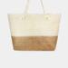 Embellish Your Life 2 Tone Straw Beach Tote - Brown - M/L