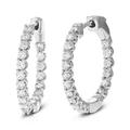 Vir Jewels 1 Cttw Diamond Hoop Earrings For Women, Round Lab Grown Diamond Earrings in .925 Sterling Silver, Prong Setting - 3/4" H x 1/10" W - Grey
