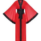 KÃ‚femme Duo Sheer Red and Black Kimono - Red - XL/XXL